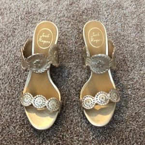 Jack Rogers gold wedges size 8M